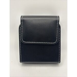 Black Leather Belt Clip Pouch Case with Foam Insert – Compact Protective Holder